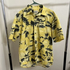 🔥Cabela's Hawaiian Button-up Shirt | Beach Palm Trees | Men's Large, Yellow - Picture 1 of 6