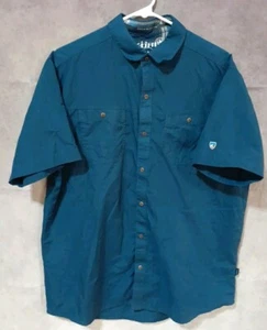 Kuhl Mens Large Short Sleeve Button Down Blue Shirt - Picture 1 of 5
