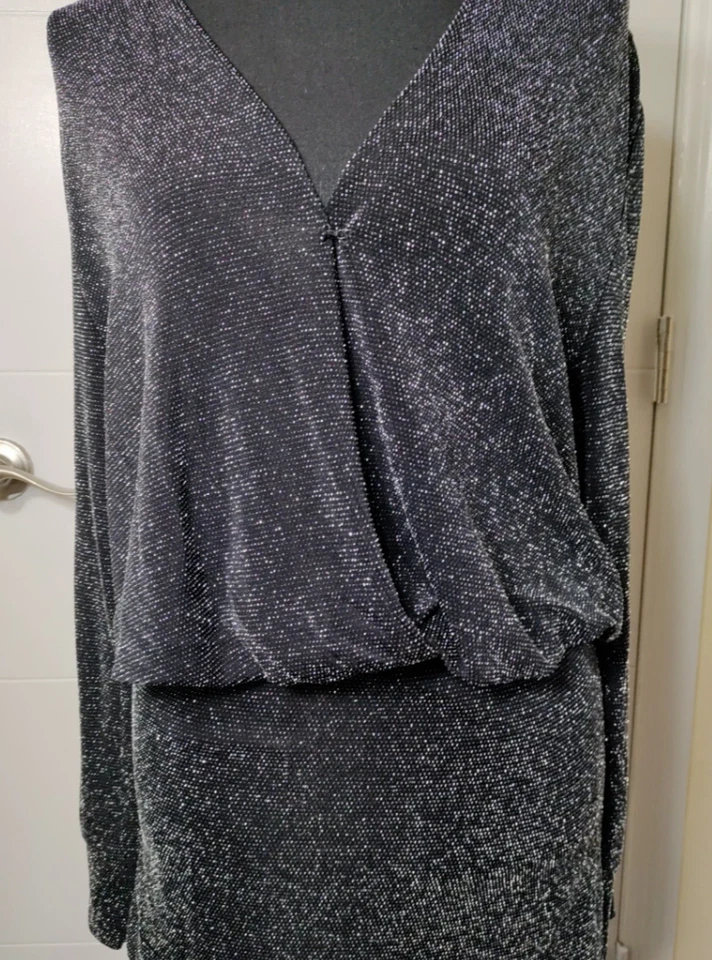 Vestido Marilyn Monroe Negro Mini Plata Hilo Metálico XLarge Foto 1 de 4