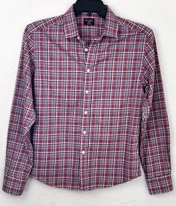 UNTUCKit Dress Shirt Mens Small Mauve White Blue Plaid Wrinkle Free Cotton LS - Picture 1 of 9