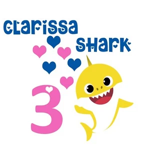 Baby Shark # 10 - T Shirt Iron On Transfer - Birthday - Picture 1 of 1