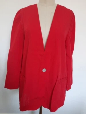 Chaqueta Blazer De Colección Fundamental Things Petite Un Botón Talla 14 Mangas Largas Roja Foto 1 de 4