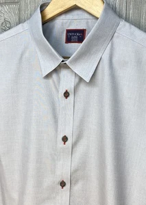 Untuckit Men’s Wrinkle Free L/S Button Rubican Shirt Gray Red Stitching Size XL - Picture 1 of 9