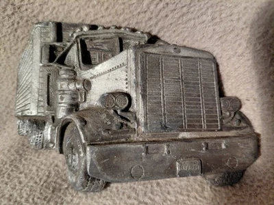 Vintage 1977 Bergamot Brass Works Semi Truck Y-38 Belt Buckle Made in USA  - Image 1 of 4