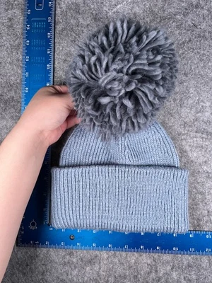 Gorro H&M Toque Feminino Tamanho Único Malha Azul 100% Acrílico Big Pom Inverno Esqui Neve - Imagem 1 de 4