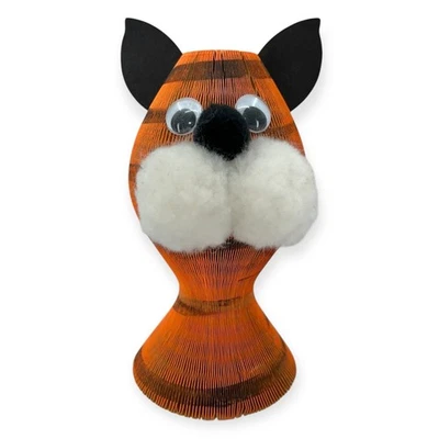 VTG TIGER PAPER PARTY DECORATION TABLE DECOR 1960s MOD CAT SCULPTURE HONEYCOMB - Image 1 of 4