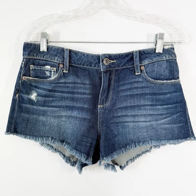 Pantalones Cortos Paige Azul Oscuro Denim KEIRA Talla 27 Bolsillos Informales Clásicos Elásticos Foto 1 de 4