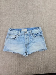 Free People Shorts Damen Gr. 25 Cut Off Button Fly Denim Jeansblau Used-Look - Bild 1 von 16