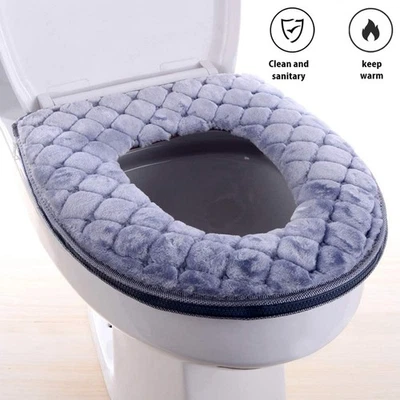 Plüsch WC Closes Warmer Waschbar Tuch Sitzbezug Cover Matte Kissen Kissenpolster - Bild 1 von 4
