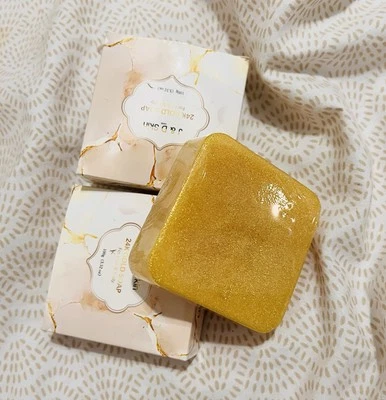 24 k gold soap Turmeric  Face & Body soap / Brightening Soap buy 1 get one free - Image 1 of 4