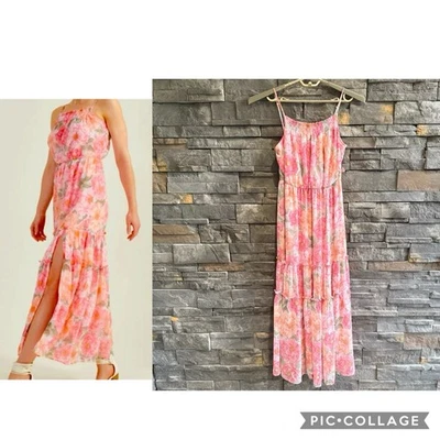 Maxi Vestido Rosa Floral En Niveles Altar’d State Talla Grande Nuevo con Etiquetas Coqueta Abertura Fluido Foto 1 de 4