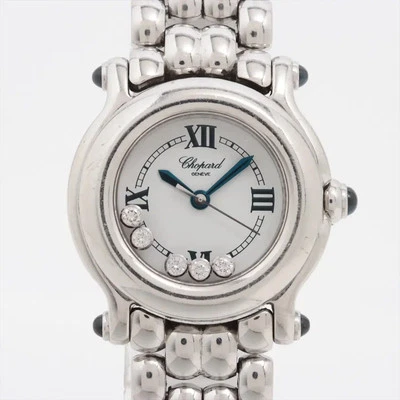 Chopard Happy Sport 26 mm 5 diamantes flotantes esfera romana blanca 27/8250-23 8245 Foto 1 de 4