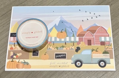 NEW Simply Gilded Passport Series Fall Farmers Market washi tape roll & postcard - Image 1 of 4