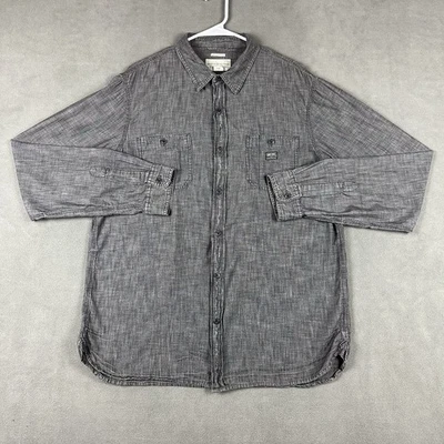 Camisa Denim & Supply Ralph Lauren Para Hombre XL Gris Cambray Abotonada Manga Larga Foto 1 de 4