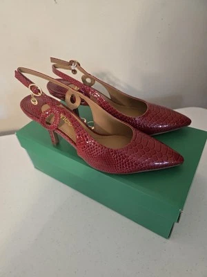 NUEVO Zapato de tacón para mujer J. Renee Tindra con estampado de serpiente roja talla 7.5  Foto 1 de 4