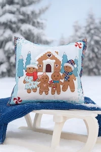 Gingerbread Applique cushion cover Printed Sewing Instructions by Helen Newton - Picture 1 of 7