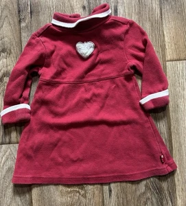 Vintage Gymboree 6-12M Red Long Sleeve Turtleneck Shirt Dress Heart Christmas - Picture 1 of 3