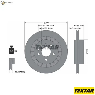 2x BRAKE DISC 92164900 FOR BAIC SAAB BAIC BJEV EU/SERIES B235RGA 2.3L 4cyl 2.3L - Image 1 of 4