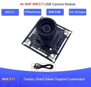 Módulo de cámara USB K 8MP IMX317 FF enfoque fijo 100° USB2.0 unidad gratuita UVC cámara web - Imagen 1 de 9