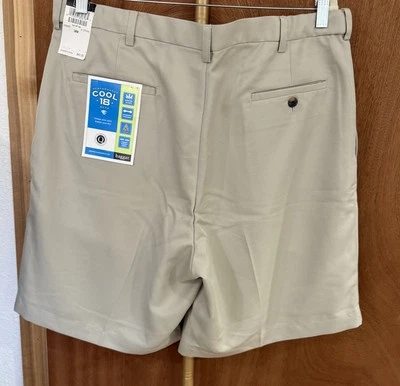 Haggar Cool Performance Cool 18 Shorts 38 Pleated Stretch Golf Packable NWT - Image 1 of 4