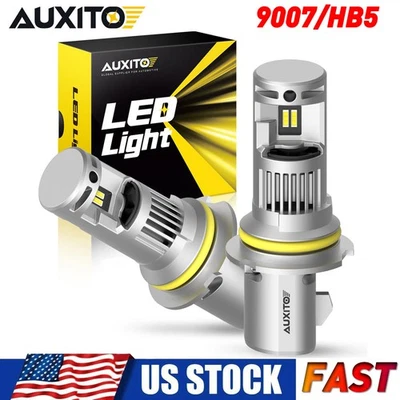 AUXITO 9007 LED Headlight Bulb Bright High Low Beam White Canbus 360°Plug&Play - Image 1 of 4