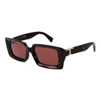 Tods Sunglasses TO0366 52S Brown Rose Rectangle Full Rim Acetate Women 52mm - Image 1 of 3