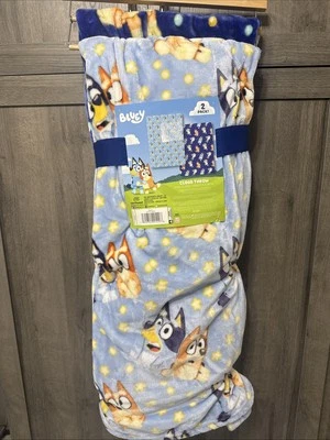 Nuevo Bluey Bingo Tal tontería paquete doble 60" x 70" manta en percha Foto 1 de 4