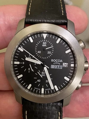 Часы мужские Boccia титан сапфировое стекло наружные - хронограф  - Изображение 1 из 4