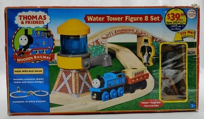 Learning Curve Thomas & Friends Wooden Railway Water Tower Figure 8 Set Complete - Image 1 of 4