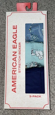 NUEVO American Eagle Snoopy Peanuts 3 pares de boxers elásticos entrepierna de 4" para hombre XS 26-28 Foto 1 de 3