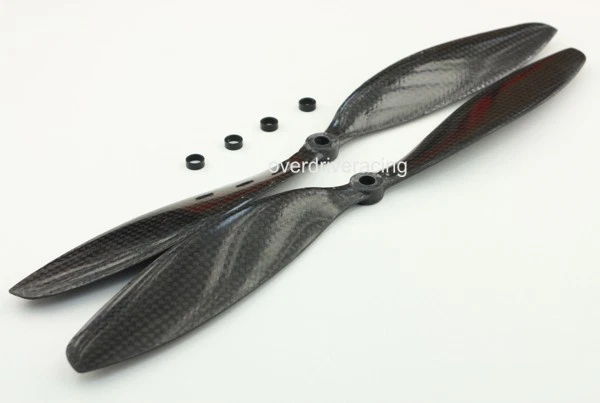 Carbon CFK Luftschrauben 11x4,7 rechts & links (CW & CCW) Propeller Set - Bild 1 von 1