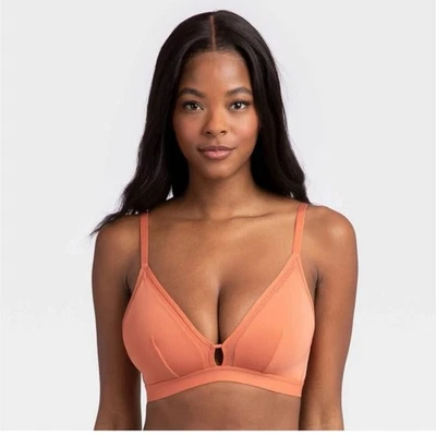 All.You.LIVELY Women’s Mesh Trim Unlined Terracotta Bra Adjustable Straps Small - Image 1 of 4
