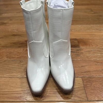 Botines de mujer Qupid punta estilo occidental talla 7 blancos nuevos Foto 1 de 4
