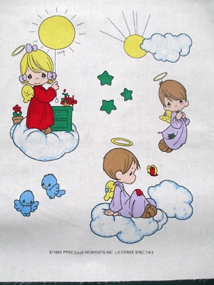 Fabric Spectrix Precious Moments Little Angels in the Clouds Primary Colors 3.00 - Image 1 of 4