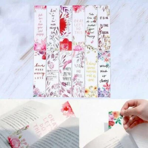 30pcs/set Message Cards Flowers Bookmarks Paper Page Holder Book Notes - Imagen 1 de 12