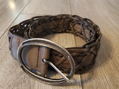 Pistil Womens Brown 100% Leather Braided Fancy Belt Size Small (Under 34 Waist) - Image 1 of 4