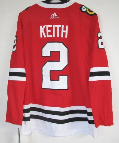 ADIDAS CHICAGO BLACKHAWKS DUNCAN KEITH AUTHENTIC RED HOME JERSEY 54 Cover