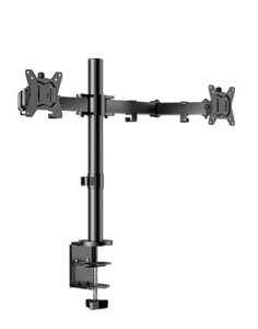 Dual Monitor Mount For 13 To 32 Inch Screens Vesa Compatible Adjustable Arm - Afbeelding 1 van 11
