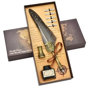 Feather Pen Ink Set - Quill Pen and Ink Set Includes Calligraphy Pen Pen Hold... - Picture 1 of 5