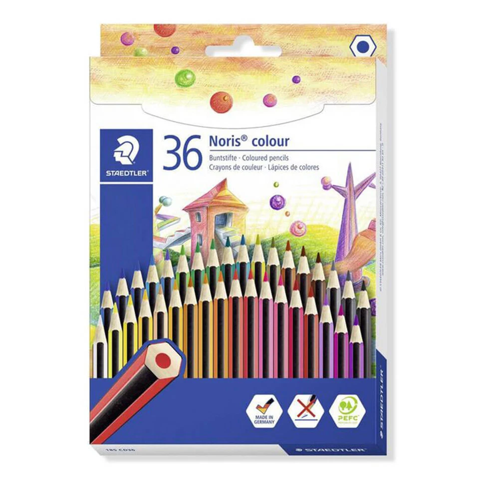 Staedtler Noris Colour Coloured Pencil Traditional Hexagonal Shape Assorted 36pk - image 1 of 1