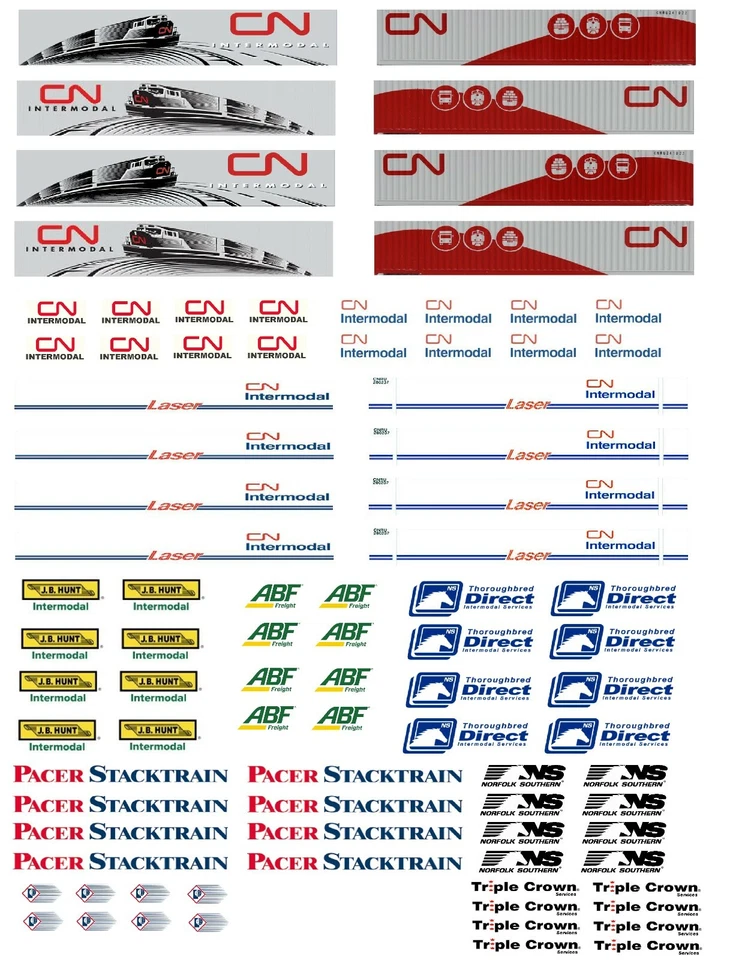 Calcomanías para contenedores escala N 48' y 53' 3 Foto 1 de 1