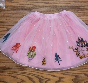 NWT HANNA ANDERSSON DR SEUSS GRINCH TULLE SKIRT CINDY LOU WHO PINK. Size 100 / 4 - Picture 1 of 7