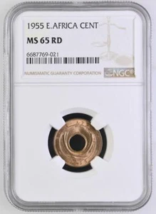 British East Africa 1 Cent 1955 NGC MS 65 RD - Picture 1 of 2