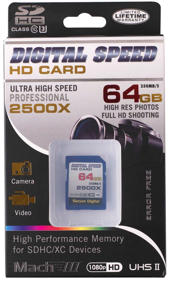 Digital Speed Memory 64GB 2500X Professional High Speed 350MB/s Error Free SDHC - Image 1 of 1