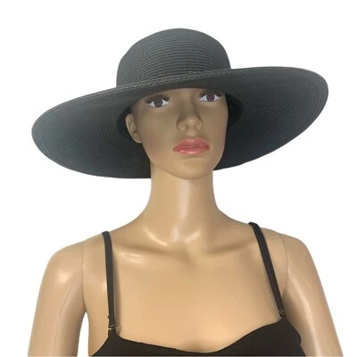 Vintage Bijoux Terner Black Sun Dress Wide Brim Hat Beach Instagram Wedding - Image 1 of 4