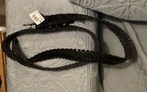 L.L. Bean Men’s Black Essential Braided Genuine Leather Belt Size 46 - Picture 1 of 5