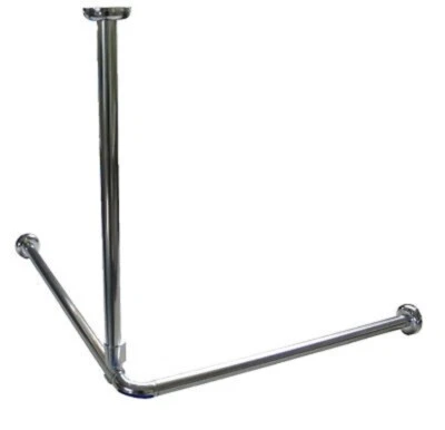 Supporto a Soffitto Per Asta Tenda Doccia Alluminio Argento 55 CM da - Immagine 1 di 3