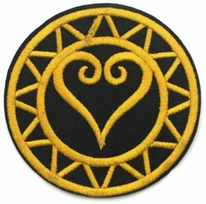Kingdom Hearts Heart Logo 3" Diameter Embroidered Iron on Patch - Picture 1 of 1