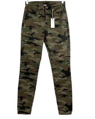 NSF женские брюки 27 x 27 зеленый камуфляж узкие эластичной Jegging 5 карманов новый с Ярлыками образец - Изображение 1 из 4