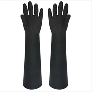 60CM Thick Long Rubber Gloves Lengthened Latex Industrial Work Gloves Acid Wear - Picture 1 of 10